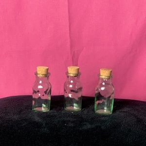 3pc Set of Small Glass Bottles with a Corked Top